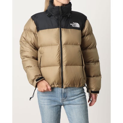 ザ・ノース・フェイス THE NORTH FACE レディース アウトドアカジュアル ダウンジャケット Short Nuptse Jacketショートヌプシジャケット NDW92555 (ブラック×クラシックカーキ)