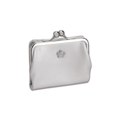 マリークワント MARY QUANT フレンチシームガマ口 ウォレット （シルバー）