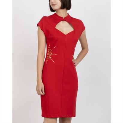 デニーローズ DENNY ROSE スタッズポイントバストカットアウトチャイナドレス （RED）
