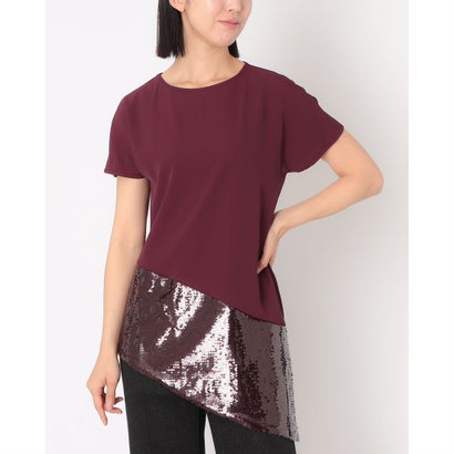 リナシメント RINASCIMENTO スパンコールアシメヘムトップス （Bordeaux Rosso）