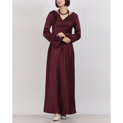 リナシメント RINASCIMENTO パールネックレスドレープマキシワンピース (Bordeaux Rosso)