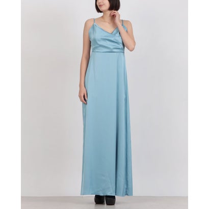 リナシメント RINASCIMENTO アシメドレープサテンマキシワンピース （Azzurro）