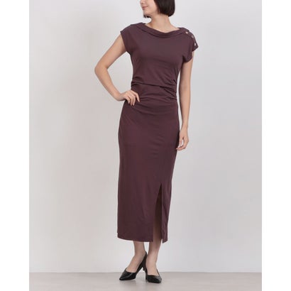 リナシメント RINASCIMENTO サイドボタンロールカラータックワンピース （Bordeaux Rosso）