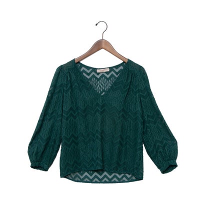 リナシメント RINASCIMENTO シェブロンストライプシアーラメTOPS (Verde)
