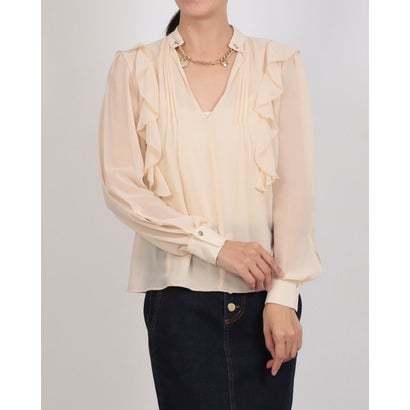 リナシメント RINASCIMENTO チェーンネックラッフルフリルブラウス （Beige Chiaro）