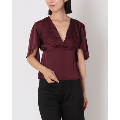 リナシメント RINASCIMENTO カシュクールサテンブラウス （Bordeaux Rosso）