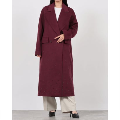 リナシメント RINASCIMENTO ビジューストーンロングCOAT （Bordeaux Rosso）