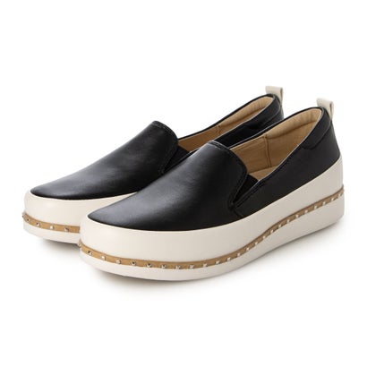 bussola ブソラ KOLN 撥水 山羊革スタッズスリッポンシューズ（Black）