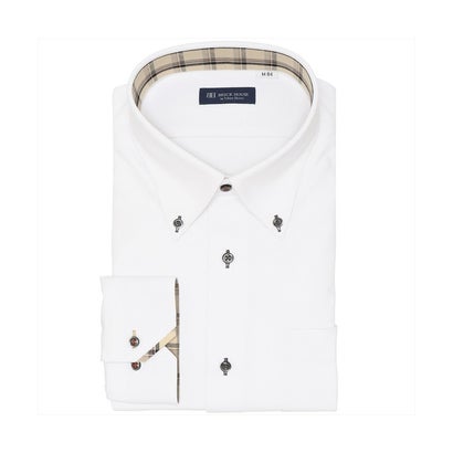 トーキョーシャツ TOKYO SHIRTS 【ストレッチ】 ボタンダウン 長袖 形態安定 ワイシャツ ニットシャツ （ホワイト）