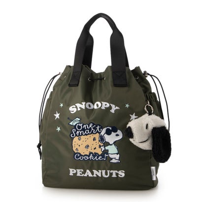 イザック Y\u0027SACCS SNOOPYひな型 2way合切袋トート(ビスケット） （カーキ）