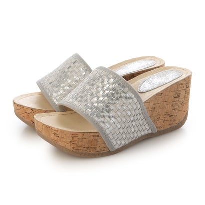 bussola ブソラ FORMENTERA メタリック コルクウェッジサンダル （MAIALE MET WOVEN SILVER）