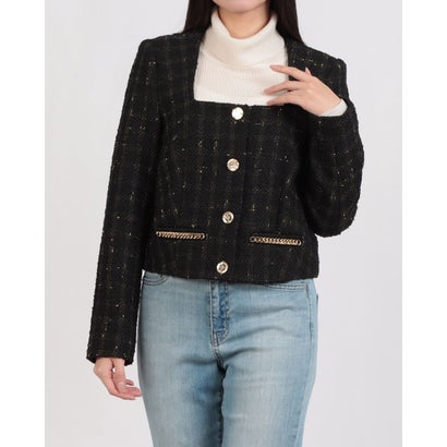 デニーローズ DENNY ROSE チェーンポイントスクエアネックCHANELツィードジャケット （BLACK）