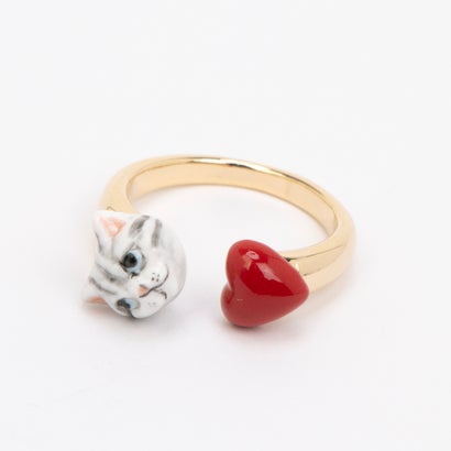 ナッシュ NACH ★限定★ 【正規取扱店】BB001_Grey cat & heart Face To Face ring （GOLD）