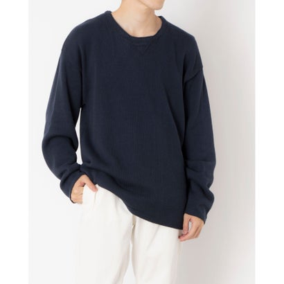 ホエーラー スポーツウェア WHALER SPORTSWEAR コットンニット セーター 無地 アメリカ製 ROUNDNECK SOLID KNIT ラウンドネックソリッドニット (ネイビー)