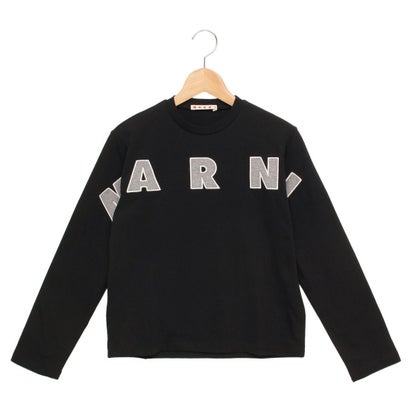 マルニ MARNI Tシャツ カットソー 子供服 ロングTシャツ ロゴ レディース 大人も可 ブラック グレー キッズ MARNI M01263 M00RF 0M90D (BLACK)
