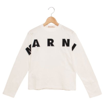 マルニ MARNI Tシャツ カットソー 子供服 ロングTシャツ ロゴ レディース 大人も可 ホワイト ブラック キッズ MARNI M01263 M00RF 0M114 （WHITE）