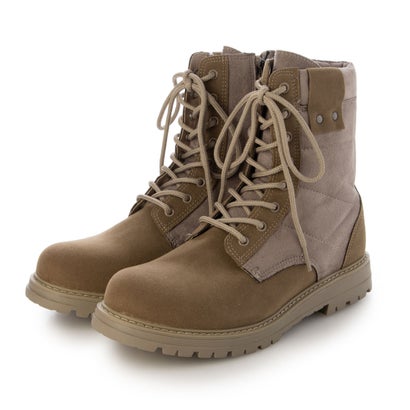 TALLSHOES トールシューズ メンズ 8cm身長アップ シークレットシューズ レースアップブーツ 合成皮革 厚底インソール カジュアル（ベージュ）