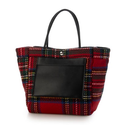 カシュカシュ cache cache VERYコラボ ウールリバーシブルチェックトートバッグ (RE)