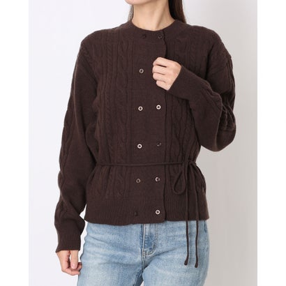 ルエブル LOEUVRE Double Cable Wool Cardigan （BROWN）