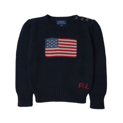 ラルフローレン RALPH LAUREN FLAG COTTON CREW SWEATER ニット （ハンターネイビー）