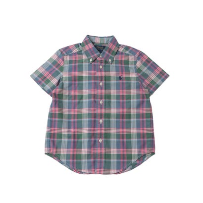 ラルフローレン RALPH LAUREN SS OX SPORT SHIRT-NOV PRINT 半袖シャツ （ピンク×グリーン）