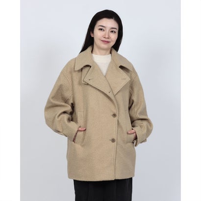 ハンチ hunch クルクルブークレ ミディアムコート （BEIGE）