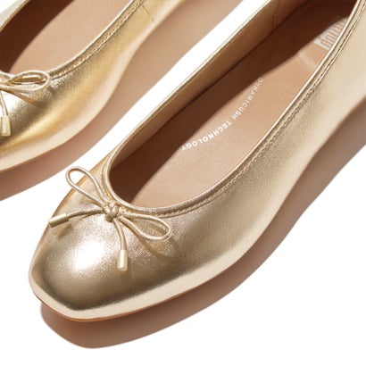 フィットフロップ fitflop DELICATO BOW SOFT METALLIC-LEATHER BALLET FLATS （Platino） 17,325円