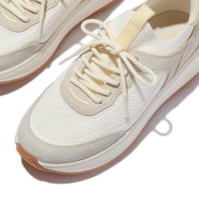 フィットフロップ fitflop F-MODE SUEDE/KNIT FLATFORM SLIP-ON LACED SNEAKERS （SunSand/Cream Mix）