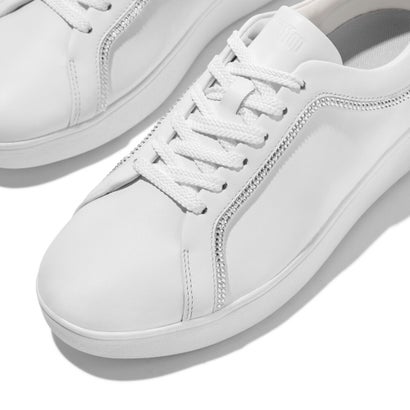相応うフロップ fitflop RALLY CRYSTAL-TRIM LEATHER SNEAKERS （Urban White） レディース靴-靴
