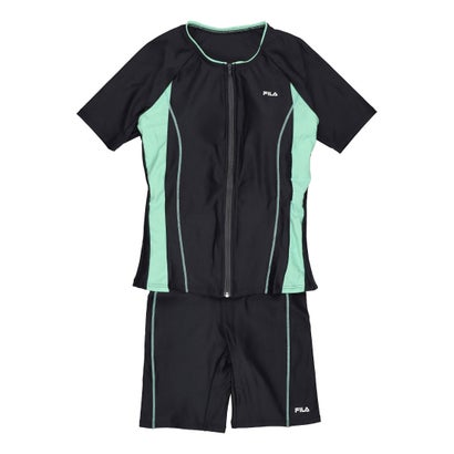 フィラ FILA 配色袖付フルジップセパレート水着【返品不可商品】 （グリーン）