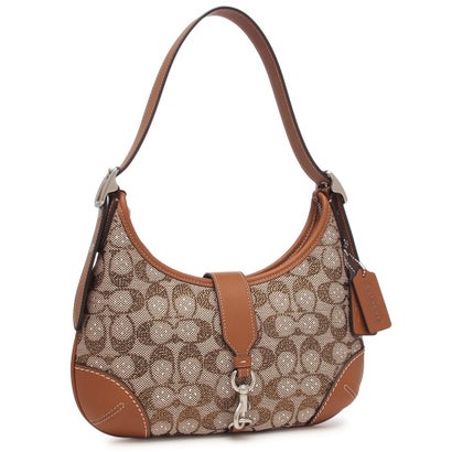 コーチ COACH ショルダーバッグ ハンプトンズ ホーボー バッグ シグネチャー ジャカード HAMPTONS HOBO ベージュ レディース COACH CW654 LHBAR (LH BURNISHED AMBER)