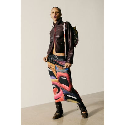 デシグアル Desigual プリントスカート （グレー/ブラック）