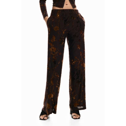 デシグアル Desigual フロッキープリントロングパンツ （赤銅色）