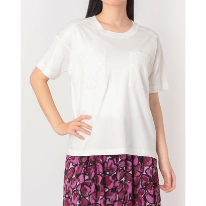 レリアン Leilian レース切替Tシャツ （アイボリー）