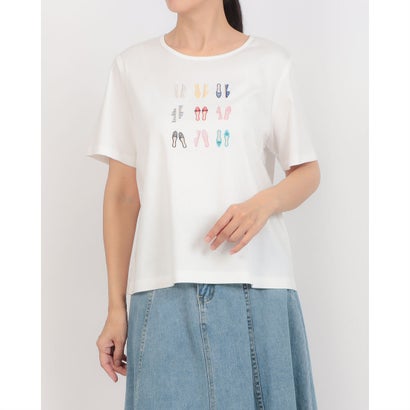 レリアンプラスハウス Leilian PLUS HOUSE 刺しゅうカットソー （象牙色）