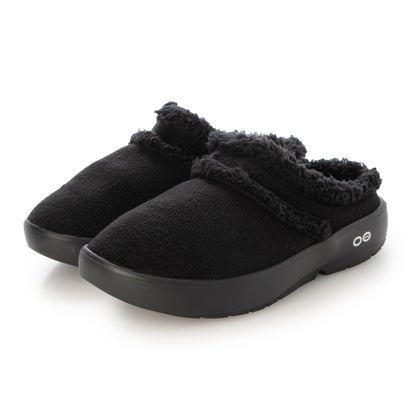 ウーフォス OOFOS Women's OOcOOzie Mule (ウーマン ウークージー ミュール) リカバリーサンダル スリッパ 衝撃吸収 正規品 （Black/Black）