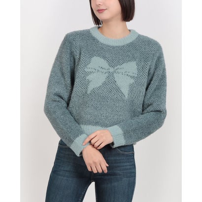 ゲス GUESS Long Sleeves Crew Neck Bow Jacquard Sweater （F7IP）