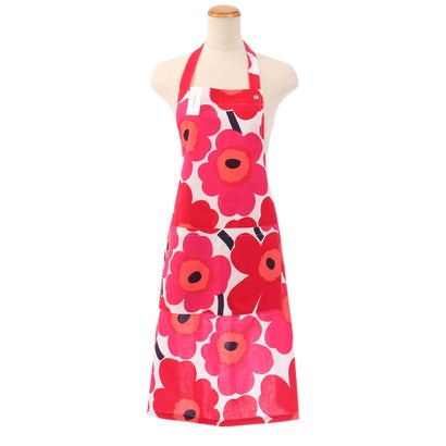 マリメッコ marimekko 前垂れ 前垂れ （ウニッコレッド）