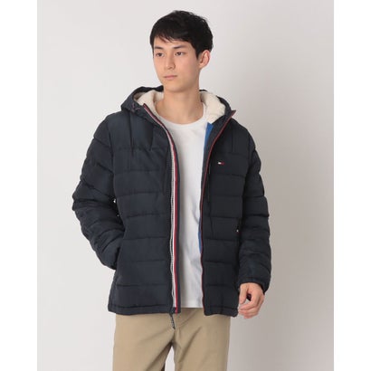 トミー ヒルフィガー TOMMY HILFIGER QUILTED POLYTWILL PUFFER JACKET WITH SHERPALINED HOODY アウター （十二時1）