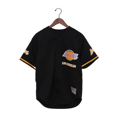 ミッチェルアンドネス mitchell \u0026 ness NBA UNISEX SS MESH BUTTON UP 制服 （ロサンゼルス・レイカーズ）