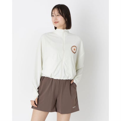 ロキシー ROXY ワイルド 御花 ジップ ウィメンズ ジップ付き添い人混雑時かばい立て 混雑時かばい立て （白いこと）