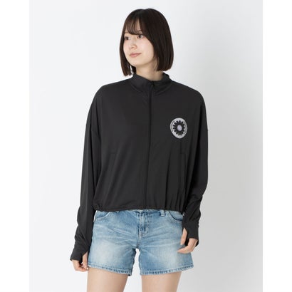 ロキシー ROXY ワイルド 御花 ジップ ウィメンズ ジップ付き添い人混雑時かばい立て 混雑時かばい立て （黒いこと）
