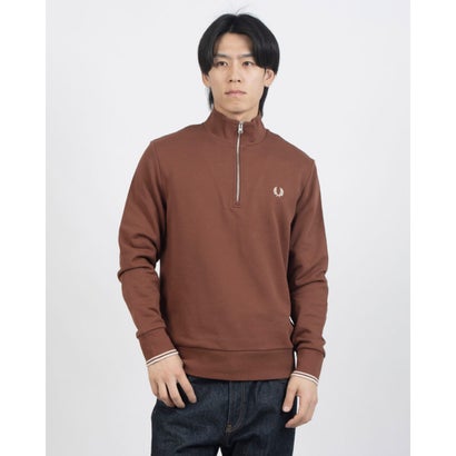 フレッドペリー FRED PERRY Half Zip Sweatshirt スウェット （ウイスキーブラウン）