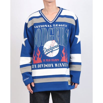 ミッチェルアンドネス mitchell \u0026 ness MLB V-NECK SWEATSHIRT LOS ANGELES DODGERS 汗水 （天使の都市・ドジャース）