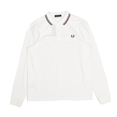 フレッドペリー FRED PERRY The Fred Perry Shirt 長袖ポロシャツ （スノーホワイト×Bレッド）