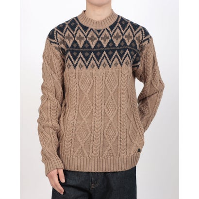 毛糸分限者 WOOLRICH フェアアイル 毛糸 ティーシャツ プルオーバー （ダークキャメルフェアアイル）