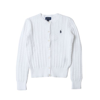ラルフローレン RALPH LAUREN ガールズライン ミニ有線テレビ 綿織物 編み物ジレー （白いこと）