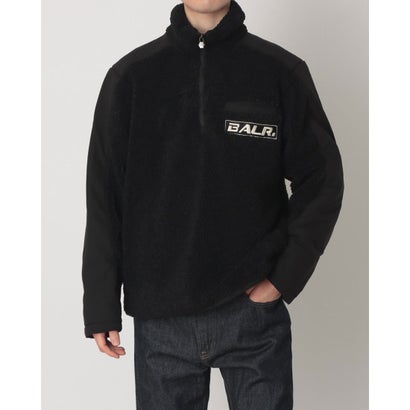 山高帽子 BALR. THE CLUB REGULAR FIT TEDDY HALF ZIP 上衣 （ジェット機黒いこと）