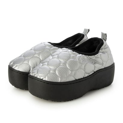 スブ SUBU VAMP PLATFORM CIRCLE あだっぽい女 プラットホーム 倶楽部 厚底 内ボア 中ボア レディース 外履き 生あたたかい 冬用サンダル 冬サンダル スリッポン （しろがね色）