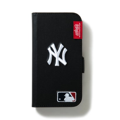 マンハッタンポーテージ Manhattan Portage 【Manhattan Portage】MLB Embroidery Book Type Case NYY/NYM iPhone13 14 兼用 （ブラック）